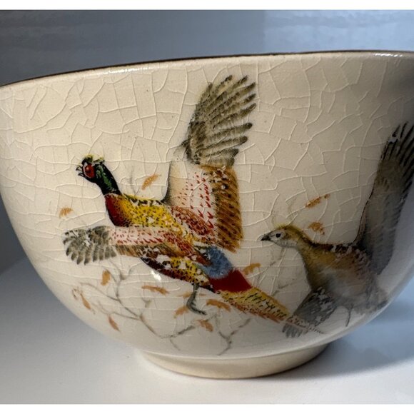 Georgian China Teacup & Plate Set With 22 Kt. Gold Trim Pheasant Design USA - Picture 8 of 10